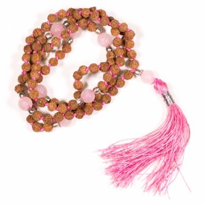 Mala Rudraksha en rozenkwarts