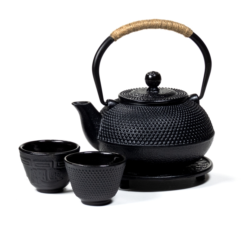 Theepot Tetsubin met 2 kopjes en onderzetter, Winkel-planet