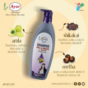 Shampoo met amla, shikaka en reetha, Ayur Herbals