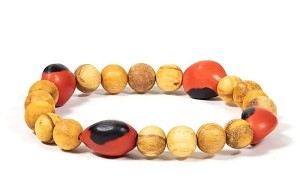 Armband, Palo Santo met Huayruro kralen