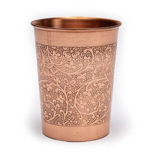 Beker met bloempatroon, koper, 250 ml