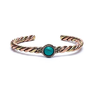 Armband, gedraaid, verstelbaar, met gekleurde zandsteen