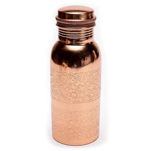 Drinkfles van koper, bloempatroon, 500 ml