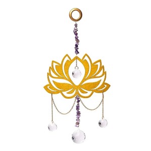 Suncatcher met lotus, amethist en kristallen