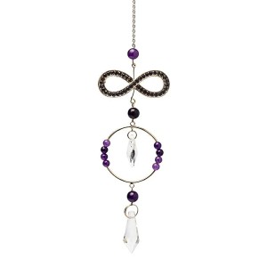Suncatcher 'infinity' met amethist en kristal