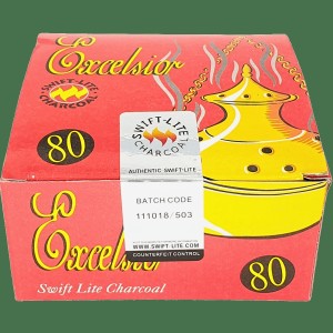 Houtskooltabletten, Excelsior Swift-Lite, 80 stuks