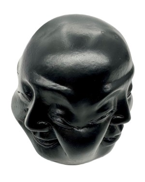 Boeddhahoofd, vierzijdig, resin