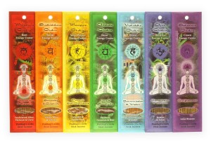 Wierook, Prabhuji's Gifts, handgerold, 'Chakra', set van 7 geuren