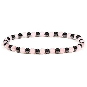 Armband van hematine en rozenkwarts