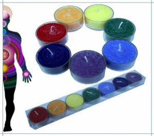 Chakra theelicht geurkaarsen set